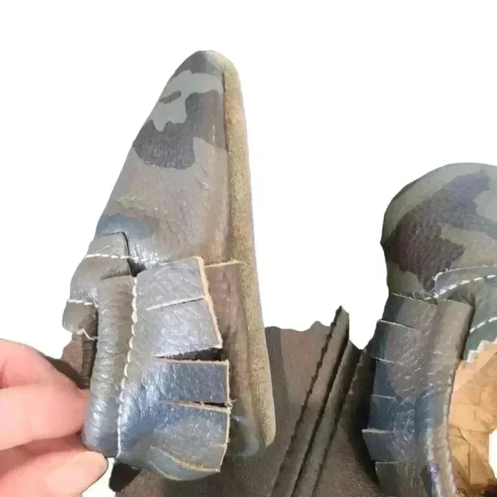 MISHMOCCS Baby Green Leather Camo - Moccasins NEW NWT sz OS
